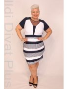 Andrea Kék-Fehér Necc betétes Ruha