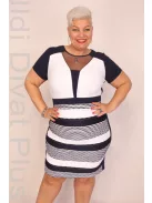 Andrea Kék-Fehér Necc betétes Ruha