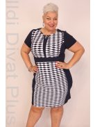 Andrea Kék-Fehér Geomintás Ruha-42