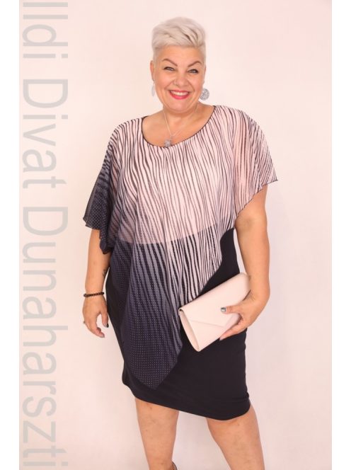 Botega Elena Kék-Púder Muszlin Betétes Ruha