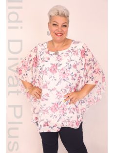 Dorian Fehér-Mályva Virágos Muszlin Tunika