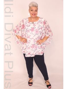 Dorian Fehér-Mályva Virágos Muszlin Tunika