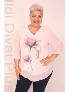 Margaurite Púder Virágos Köves Muszlin Tunika