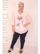 Margaurite Púder Virágos Köves Muszlin Tunika