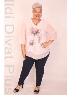 Margaurite Púder Virágos Köves Muszlin Tunika
