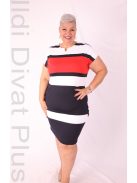 Soley Piros-Kék-Fehér Csíkos Ruha-42