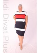 Soley Piros-Kék-Fehér Csíkos Ruha-42