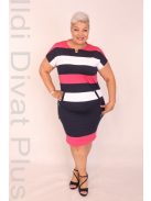 Soley Pink-Kék-Fehér Csíkos Ruha