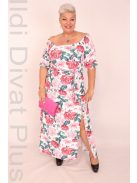 Gast Fehér-Virágos Gumis Vállú Maxi Ruha