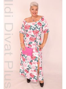 Gast Fehér-Virágos Gumis Vállú Maxi Ruha