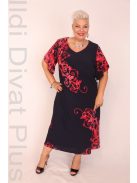 Gabriella Kék-Korall Mintás Ruha