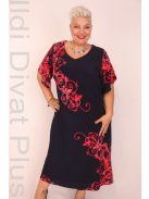 Gabriella Kék-Korall Mintás Ruha