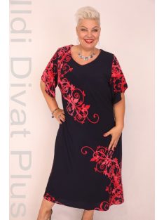 Gabriella Kék-Korall Mintás Ruha