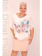 Botega Elena Beige-Kék Virágos Muszlin Ruha