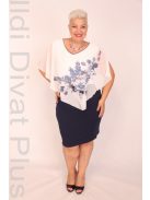 Botega Elena Fehér-Kék Virágos Muszlin Ruha