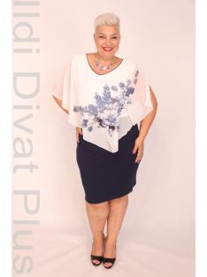 Botega Elena Fehér-Kék Virágos Muszlin Ruha