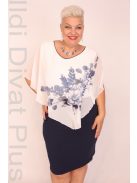 Botega Elena Fehér-Kék Virágos Muszlin Ruha