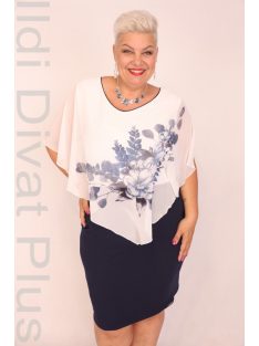 Botega Elena Fehér-Kék Virágos Muszlin Ruha