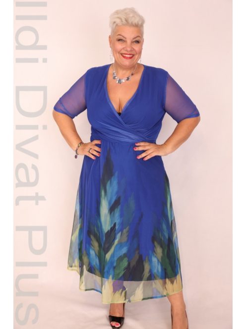 Eriko Királykék Hálós Mintás Maxi Ruha