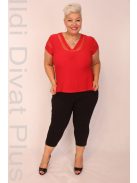 Waxima Piros Tüllbetétes Top-3XL