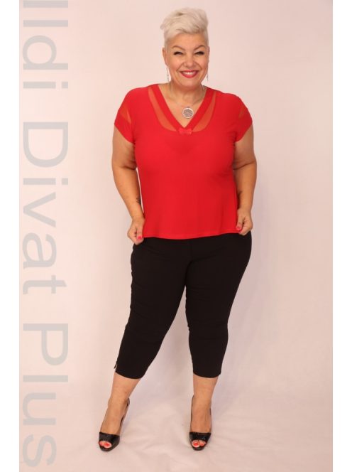 Waxima Piros Tüllbetétes Top-3XL