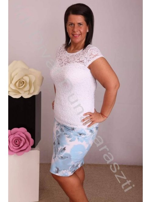 Natali Kék Virágmintás Szoknya