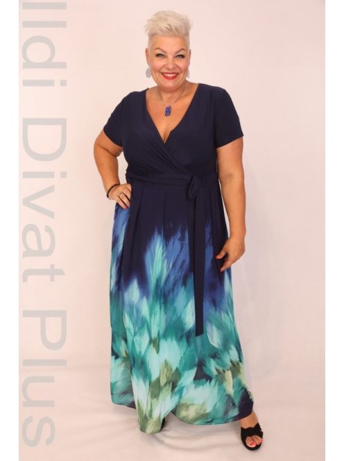 Gabriella Menta-Zöld-Kék Muszlin Ruha