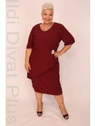 Dorian Bordó Köves Muszlin Betéttes Ruha-54