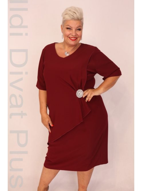 Dorian Bordó Köves Muszlin Betéttes Ruha-54