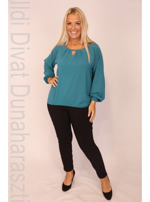 Manda Petrol Rakott nyakú Blúz