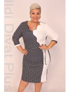 Crafty Clothes Kék-Fehér Pöttyös Kötős Ruha