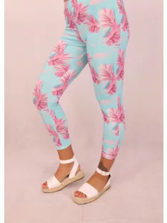 Caremo Türkíz -Pink Levél Mintás Leggings