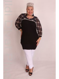 Caremo Pöttyi Fekete-Fehér Mintás Tunika