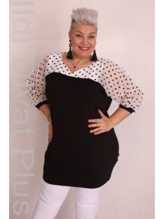 Caremo Pöttyi Fekete-Fehér Pöttyös Tunika