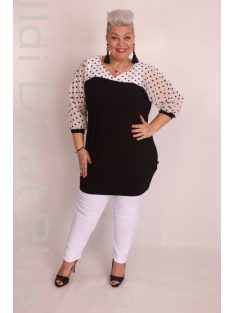 Caremo Pöttyi Fekete-Fehér Pöttyös Tunika