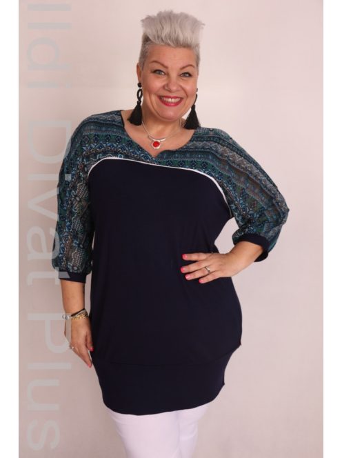 Caremo Pöttyi Kék-Mintás Tunika-1