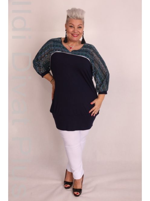 Caremo Pöttyi Kék-Mintás Tunika-1