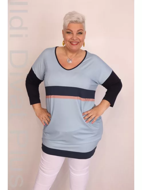 Caremo Móni Kék-Betétes Tunika-6XL