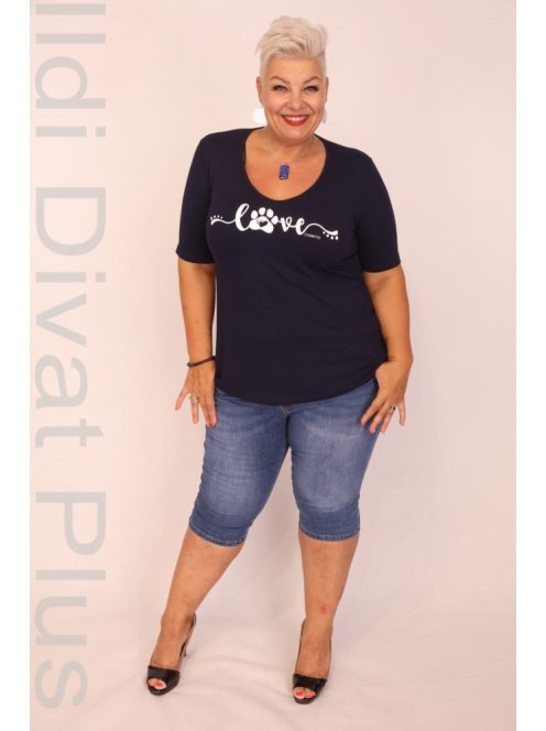 Caremo Sötétkék Sharlotte V Nyakú Tappancsos Felső