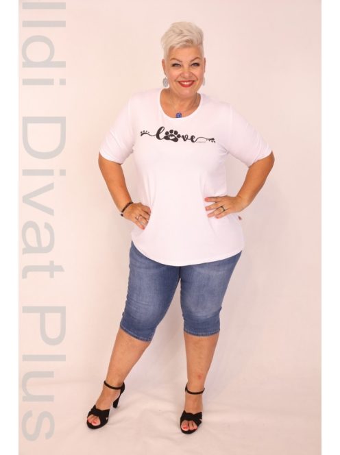 Caremo Fehér Sharlotte Kerek Nyakú Tappancsos Felső