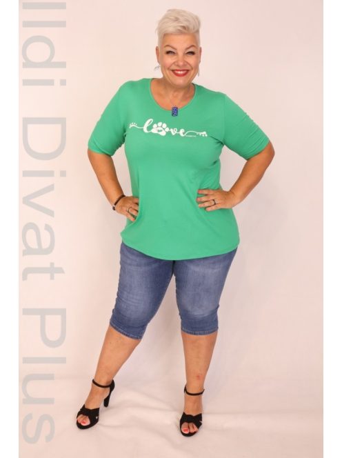 Caremo Benetton Sharlotte Kerek Nyakú Tappancsos Felső-5XL