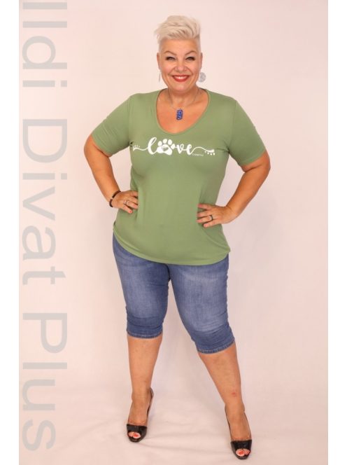 Caremo Világos Keki Sahrlotte V Nyakú Tappancsos Felső