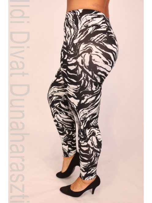 Caremo Noa Fekete-Fehér Mintás Leggings-4