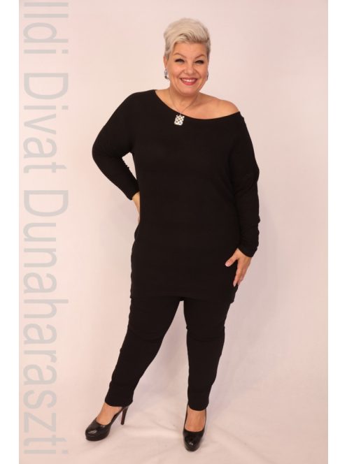 Caremo Reni Fekete Bolyhos Tunika