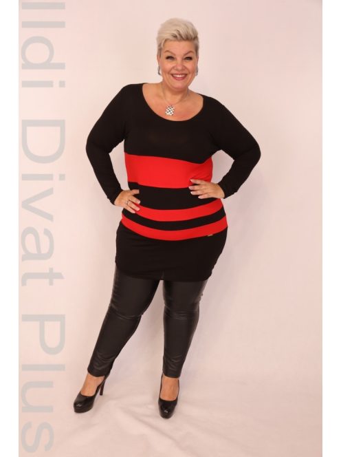 Caremo Fekete-Piros Rozáli Tunika