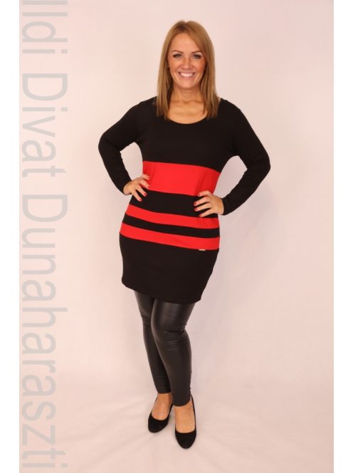 Caremo Fekete-Piros Rozáli Tunika