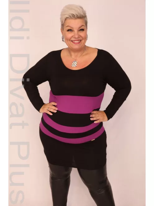 Caremo Fekete-Lila Rozáli Tunika-2XL