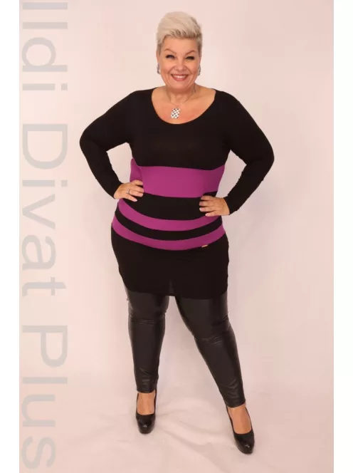 Caremo Fekete-Lila Rozáli Tunika-2XL