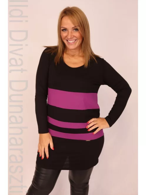 Caremo Fekete-Lila Rozáli Tunika-2XL