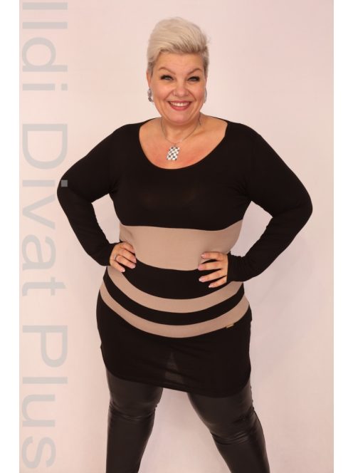 Caremo Fekete-Beige Rozáli Tunika